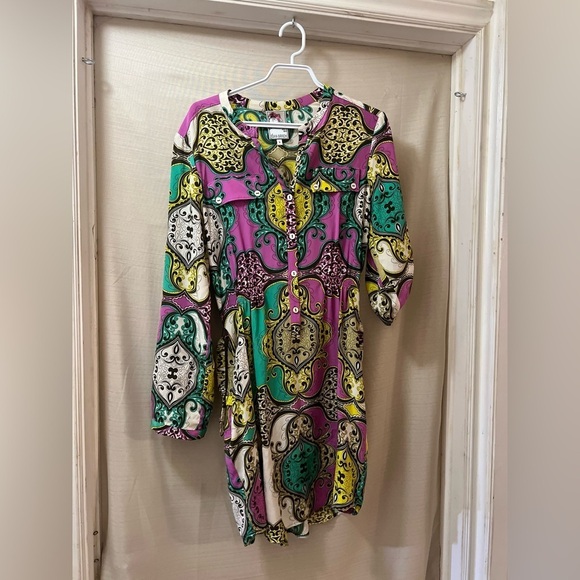 ⚪️ Yoana Baraschi vintage floral dress size 8 paisley belted - Picture 5 of 10